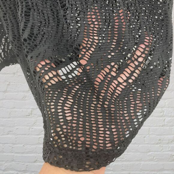 Alexa & Stella Black Crochet Mesh Dress L Swim Cover Up Beach NWT - Picture 8 of 11